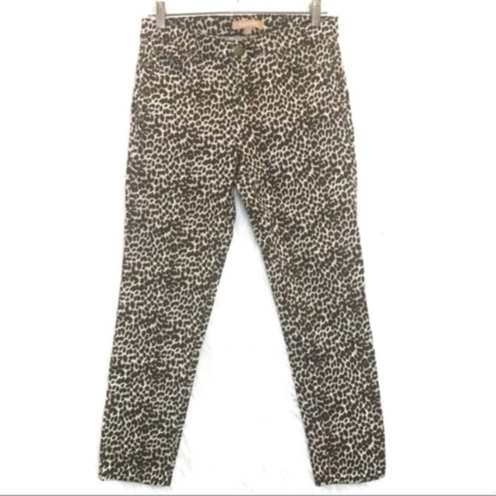 Ellen Tracy leopard ankle crop skinny jeans
